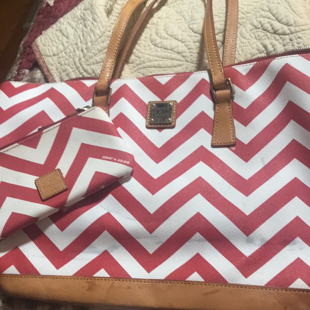 Dooney and Burke chevron bag with small bag